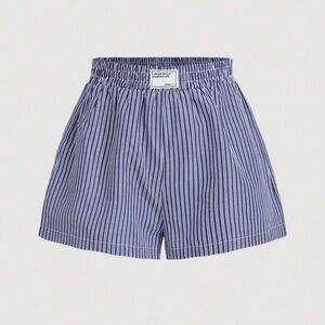 Blue Striped Women's Shorts